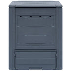 Compostiera da Giardino 60x60x73 cm 260 L Grigia