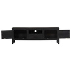 Mobile Porta TV Nero 118x30x40 cm in Legno Massello di Mango
