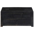 Tavolino da Salotto Nero 65x65x30 cm in Legno Massello di Mango