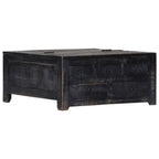 Tavolino da Salotto Nero 65x65x30 cm in Legno Massello di Mango
