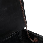 Tavolino da Salotto Nero 65x65x30 cm in Legno Massello di Mango