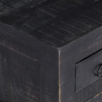Tavolino da Salotto Nero 65x65x30 cm in Legno Massello di Mango