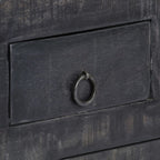 Tavolino da Salotto Nero 65x65x30 cm in Legno Massello di Mango