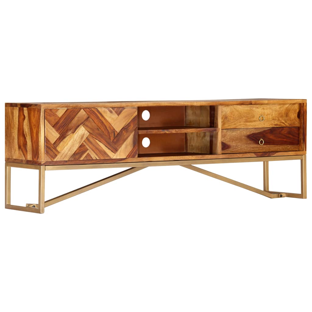 Mobile Porta TV 140x30x45 cm in Legno Massello di Acacia