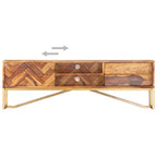 Mobile Porta TV 140x30x45 cm in Legno Massello di Acacia