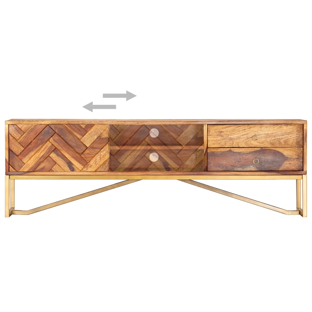 Mobile Porta TV 140x30x45 cm in Legno Massello di Acacia