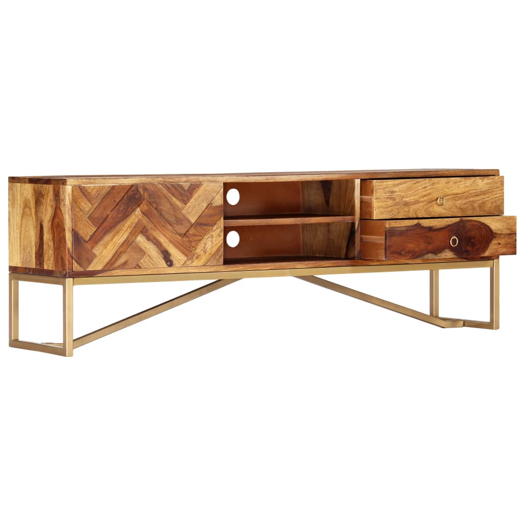 Mobile Porta TV 140x30x45 cm in Legno Massello di Acacia