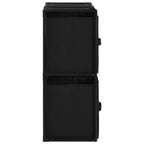 Armadietto con 4 Cesti in Tessuto Nero 63x30x71 cm Acciaio