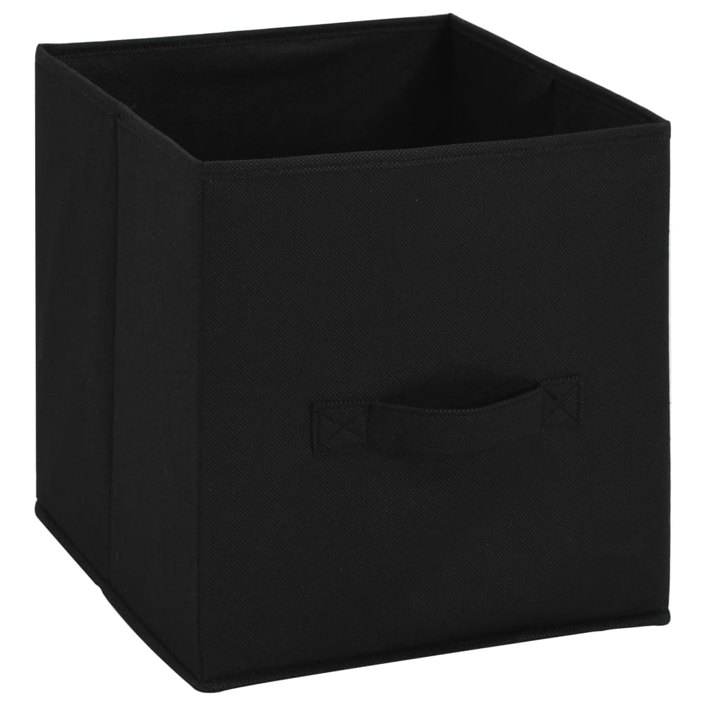 Armadietto con 4 Cesti in Tessuto Nero 63x30x71 cm Acciaio