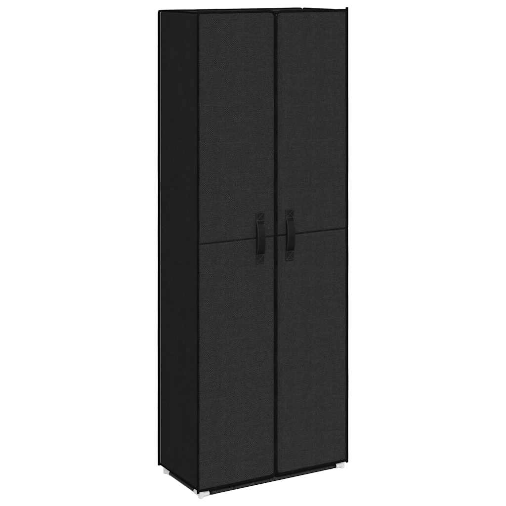 Scarpiera Nera 60x30x166 cm in Tessuto