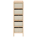 Scaffali con 5 Cesti in Tessuto 2 pz in Legno di Cedro Beige