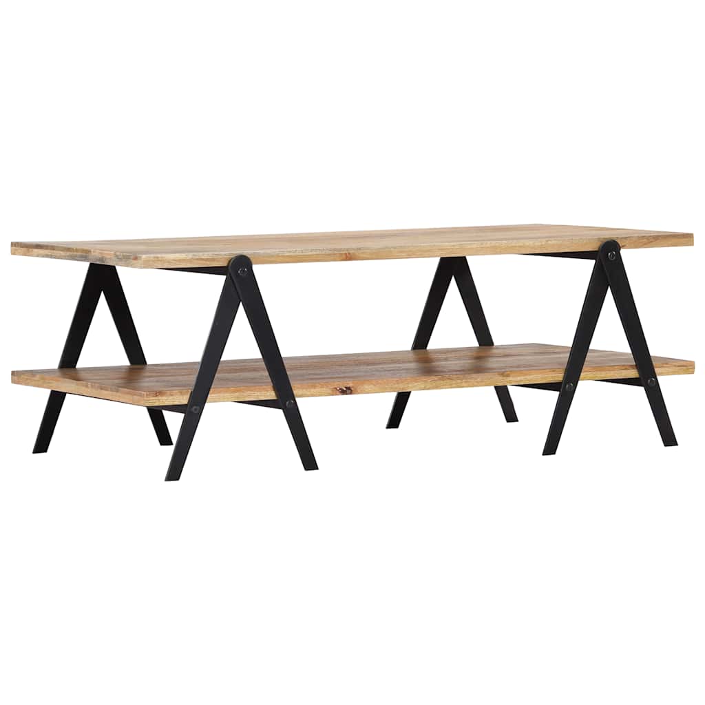 Tavolino da Salotto 115x60x40 cm in Legno Massello di Mango