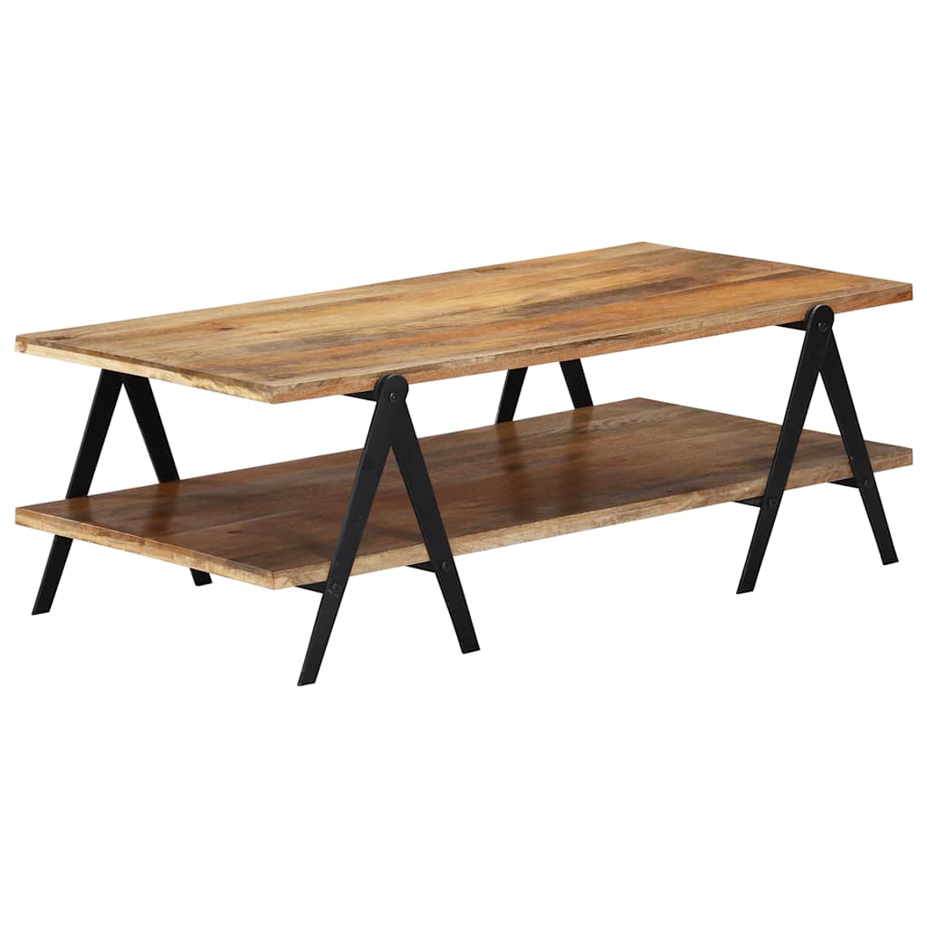 Tavolino da Salotto 115x60x40 cm in Legno Massello di Mango