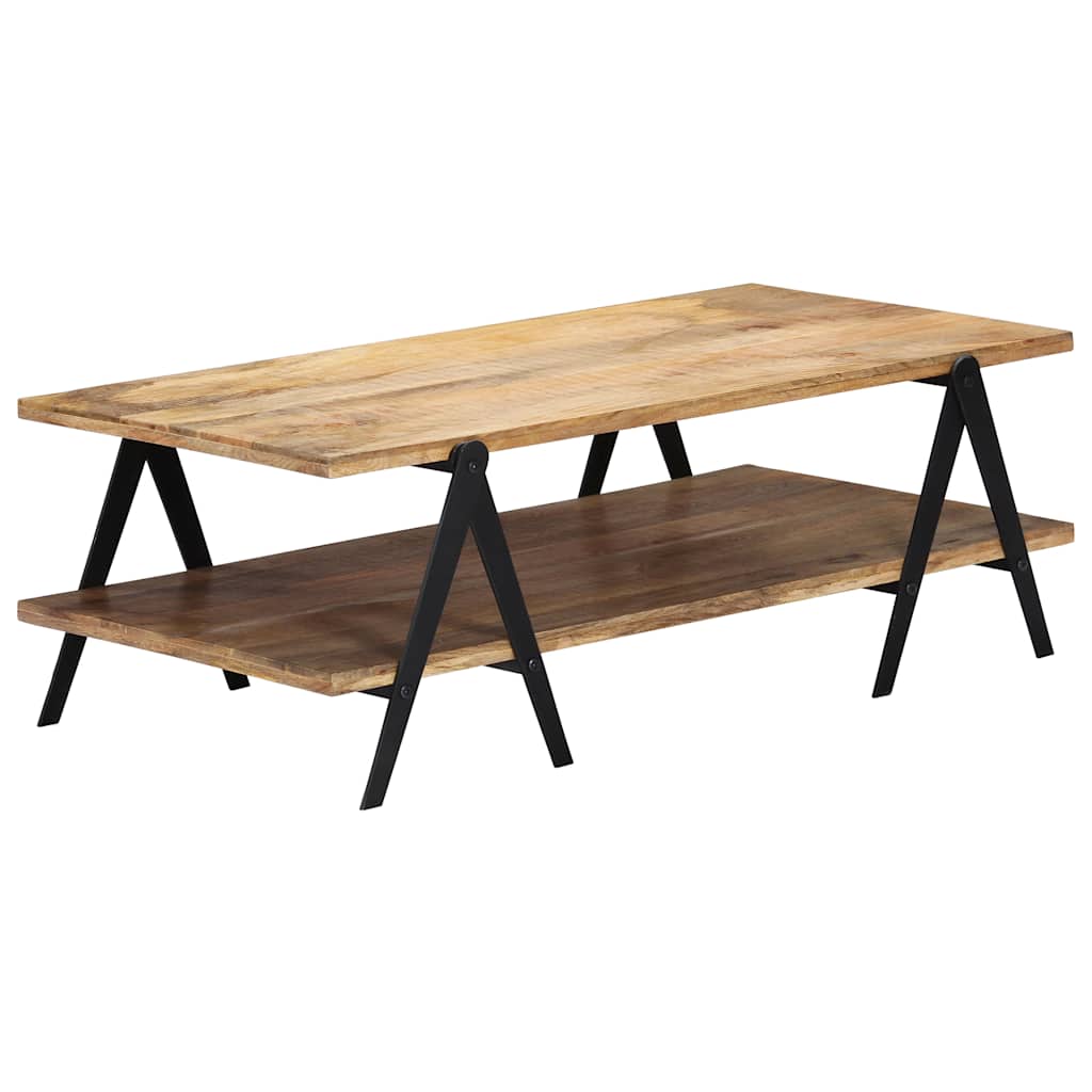 Tavolino da Salotto 115x60x40 cm in Legno Massello di Mango