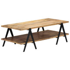 Tavolino da Salotto 115x60x40 cm in Legno Massello di Mango
