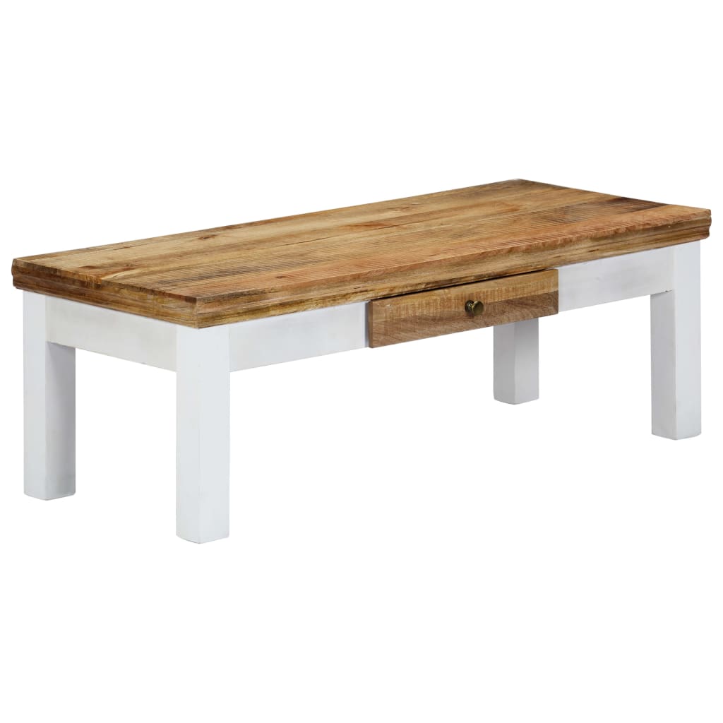 Tavolino da Salotto 110x50x40 cm in Legno Massello di Mango