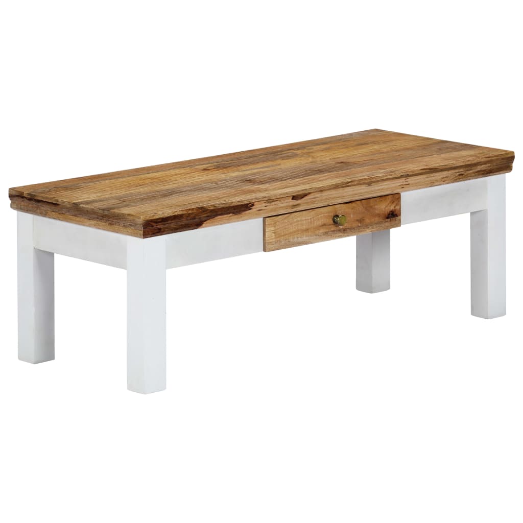 Tavolino da Salotto 110x50x40 cm in Legno Massello di Mango