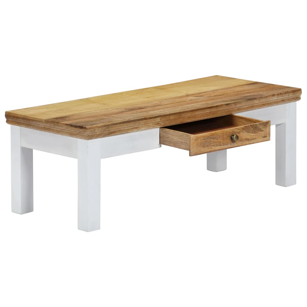 Tavolino da Salotto 110x50x40 cm in Legno Massello di Mango