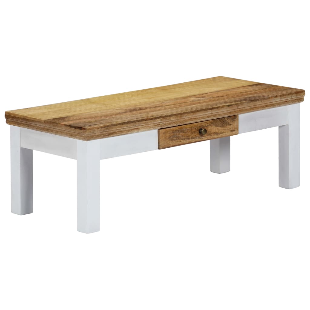 Tavolino da Salotto 110x50x40 cm in Legno Massello di Mango