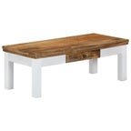 Tavolino da Salotto 110x50x40 cm in Legno Massello di Mango