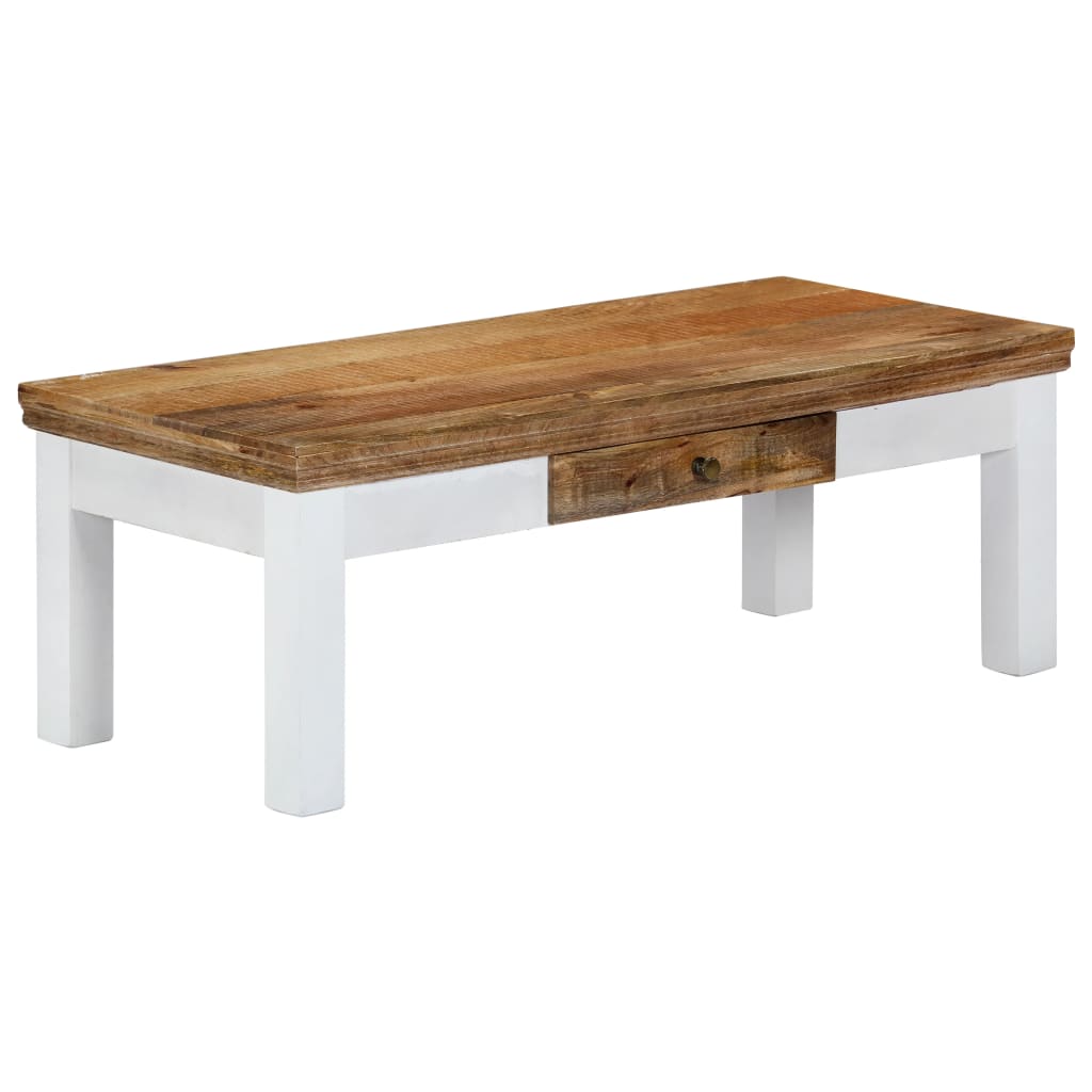 Tavolino da Salotto 110x50x40 cm in Legno Massello di Mango