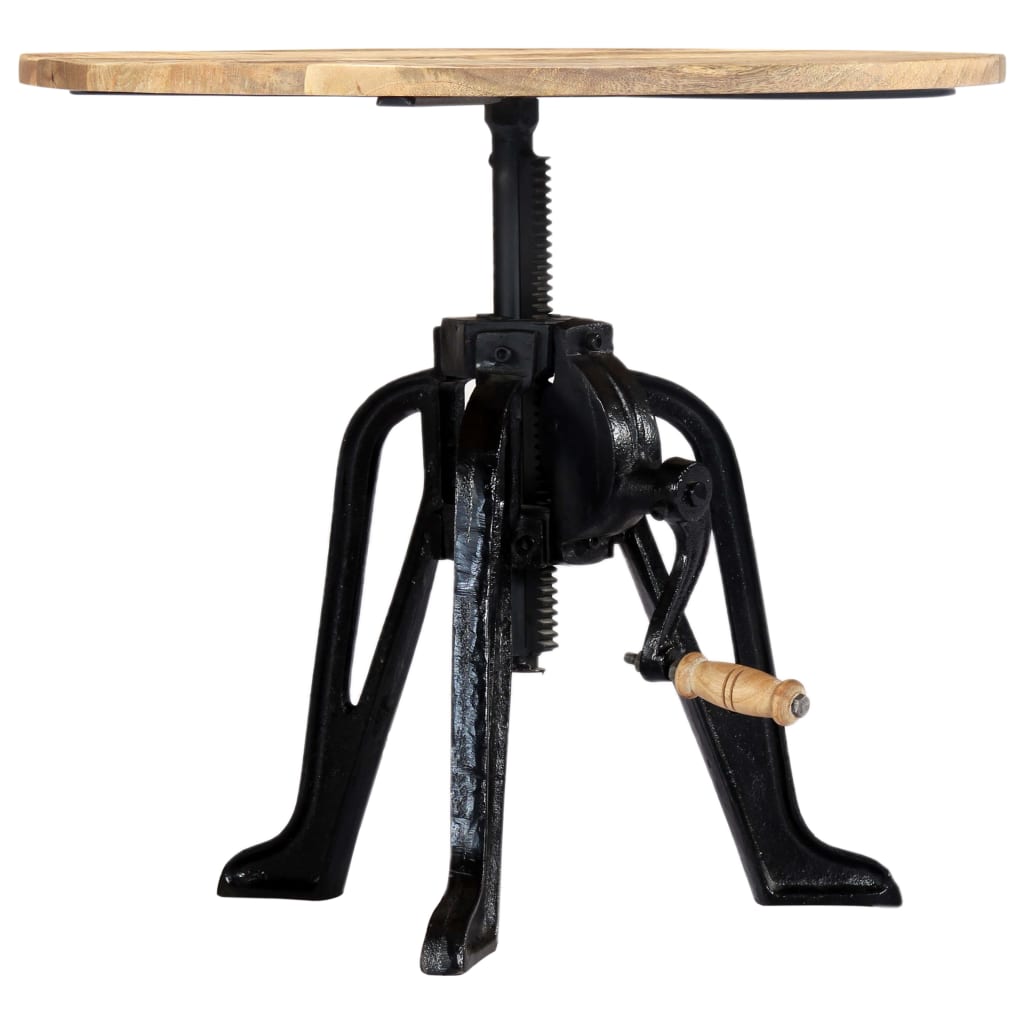 Tavolino 60x(46-63) cm in Legno Massello di Mango e Ghisa