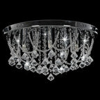 Lampadario Perle di Cristallo Argento Rotondo 4  Lampadine G9