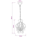 Lampadario con Perle Rosa Rotondo E14