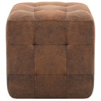 Comodini 2 pz Marrone 30x30x30 cm in Similpelle Scamosciata