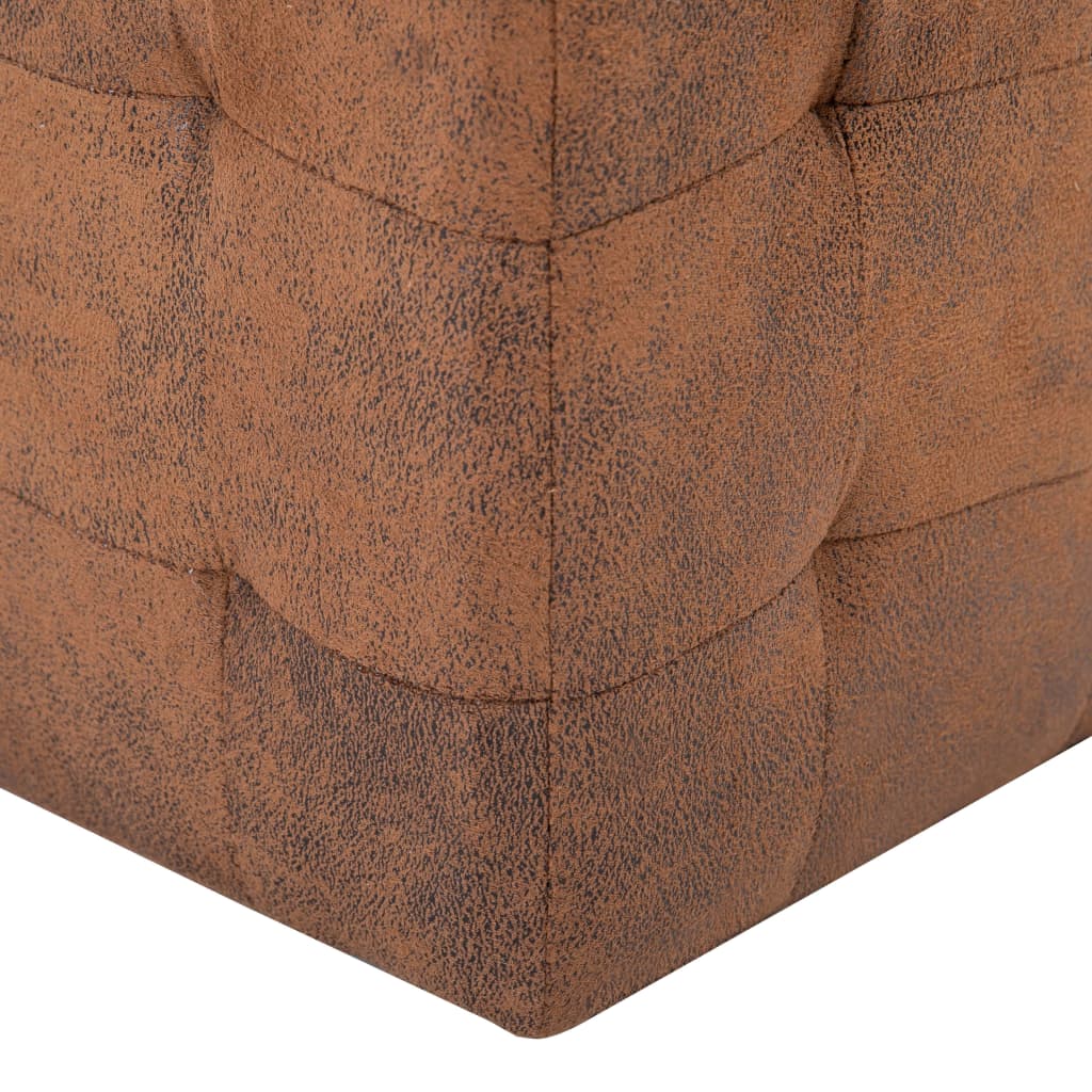 Comodini 2 pz Marrone 30x30x30 cm in Similpelle Scamosciata