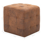 Comodini 2 pz Marrone 30x30x30 cm in Similpelle Scamosciata