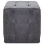 Comodini 2 pz Grigio 30x30x30 cm in Similpelle Scamosciata