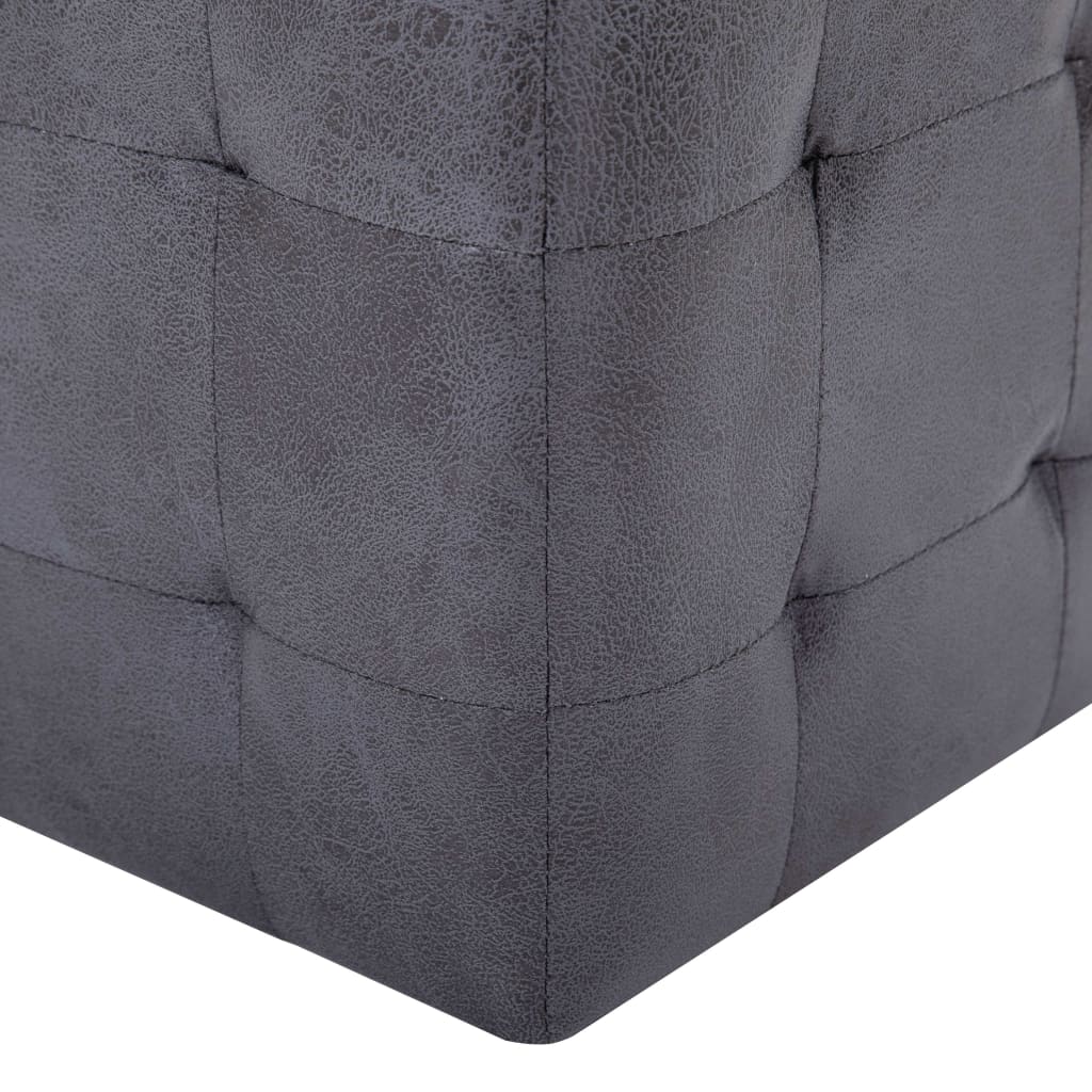 Comodini 2 pz Grigio 30x30x30 cm in Similpelle Scamosciata
