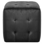 Comodini 2 pz Nero 30x30x30 cm in Tessuto Vellutato