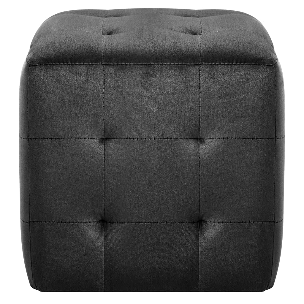 Comodini 2 pz Nero 30x30x30 cm in Tessuto Vellutato