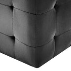 Comodini 2 pz Nero 30x30x30 cm in Tessuto Vellutato