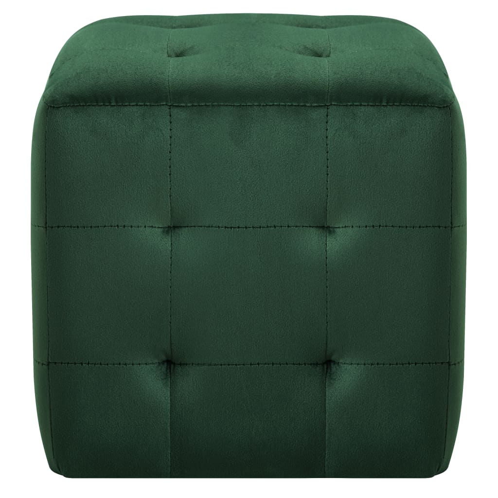 Comodini 2 pz Verde 30x30x30 cm in Tessuto Vellutato