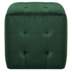 Comodini 2 pz Verde 30x30x30 cm in Tessuto Vellutato