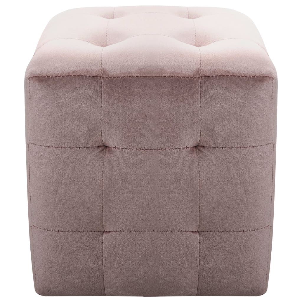 Comodini 2 pz Rosa 30x30x30 cm in Tessuto Vellutato