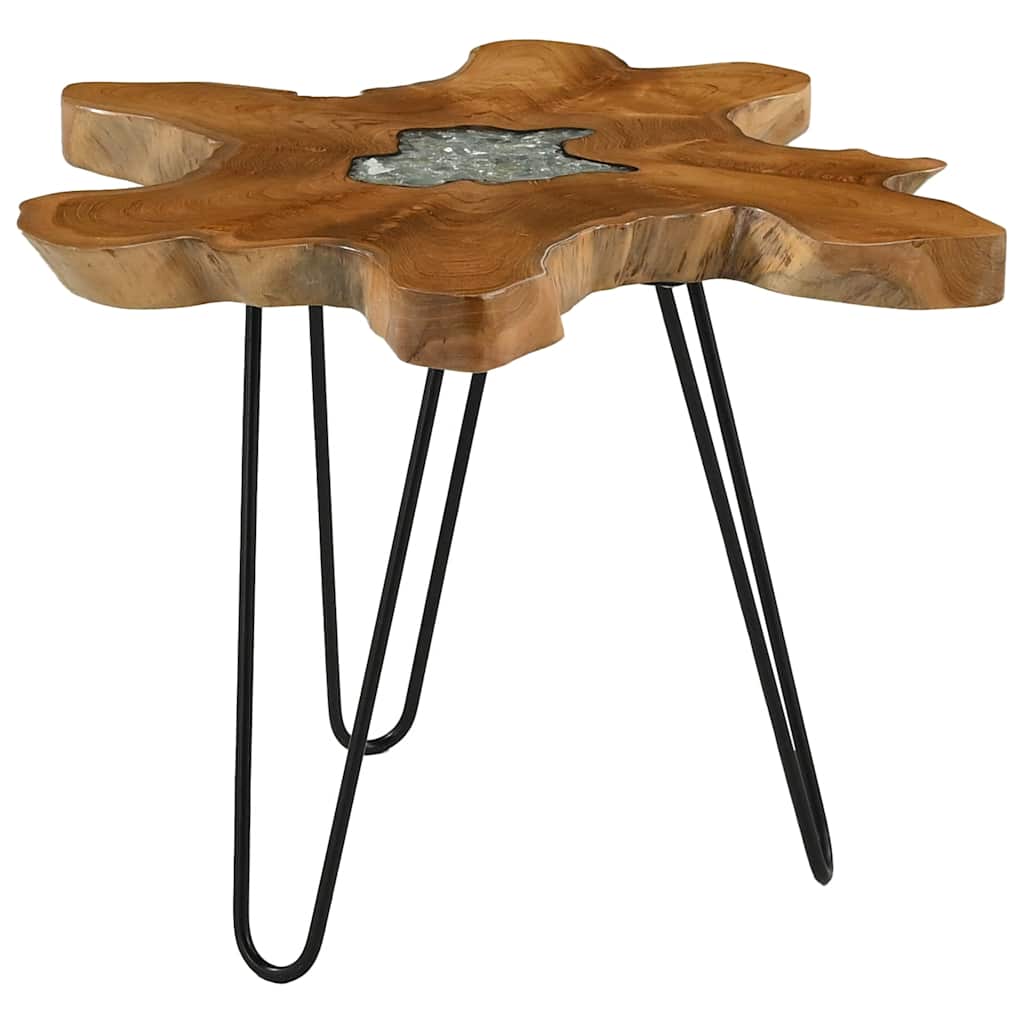 Tavolino da Salotto 70x45 cm Legno Massello Teak e Poliresina