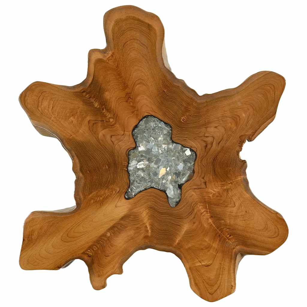 Tavolino da Salotto 70x45 cm Legno Massello Teak e Poliresina