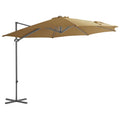 Ombrellone da Giardino con Base Portatile Tortora