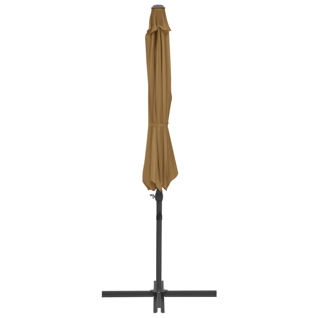 Ombrellone da Giardino con Base Portatile Tortora