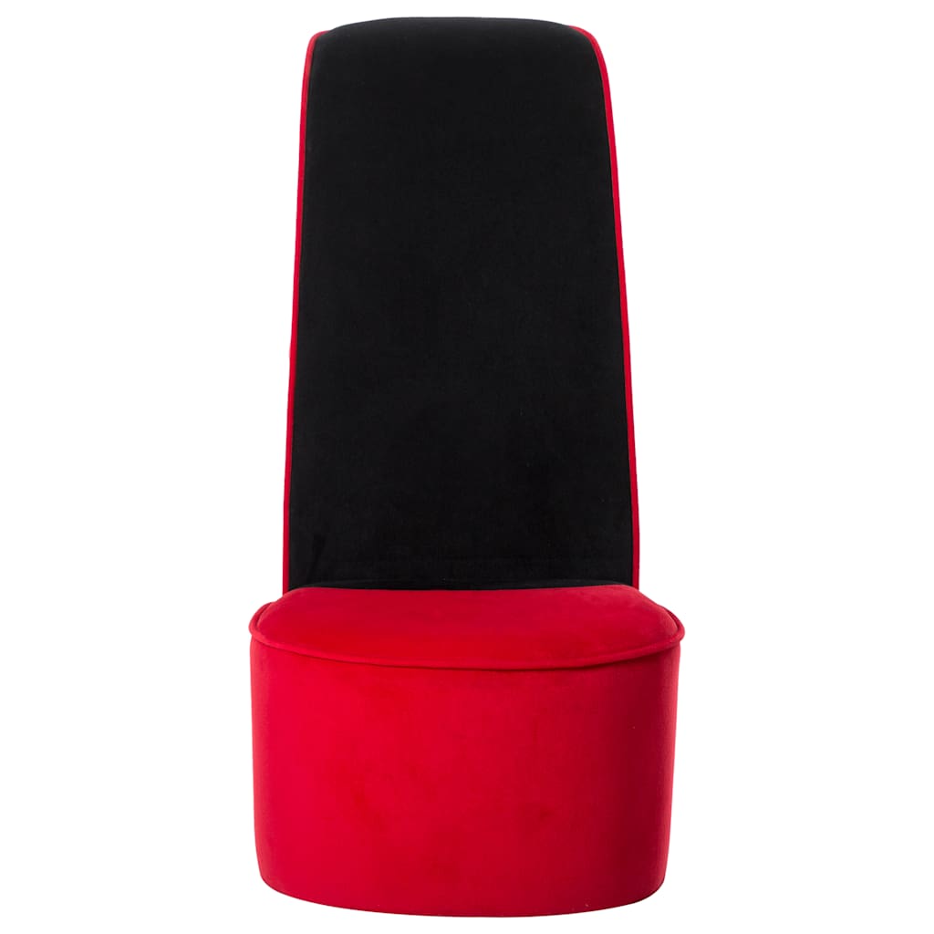 Poltrona a Forma di Scarpa con Tacco Alto in Velluto Rosso