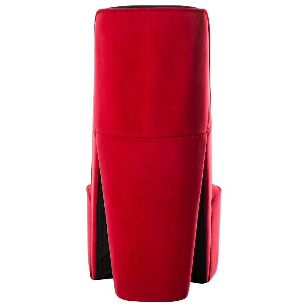 Poltrona a Forma di Scarpa con Tacco Alto in Velluto Rosso
