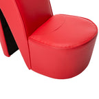 Poltrona a Forma di Scarpa con Tacco Alto in Similpelle Rossa
