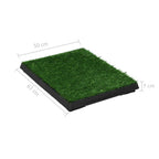 Toilette Animali con Vassoio e Prato Finto Verde 63x50x7cm WC