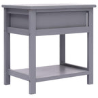 Comodini 2pz Grigi 40x29x42 cm in Legno di Paulonia