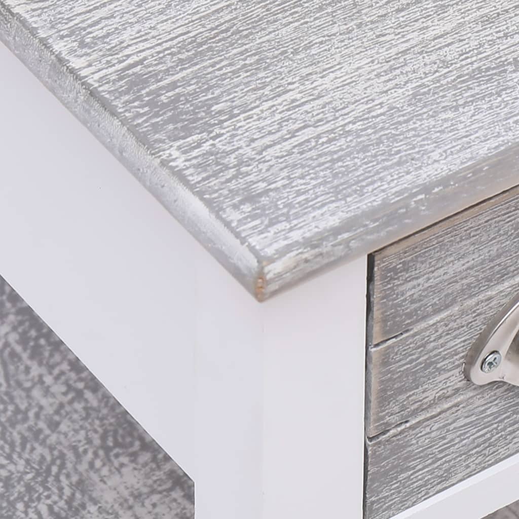 Tavolino Laterale Grigio 40x40x40 cm in Legno di Paulownia