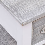 Tavolino Laterale Grigio 40x40x40 cm in Legno di Paulownia